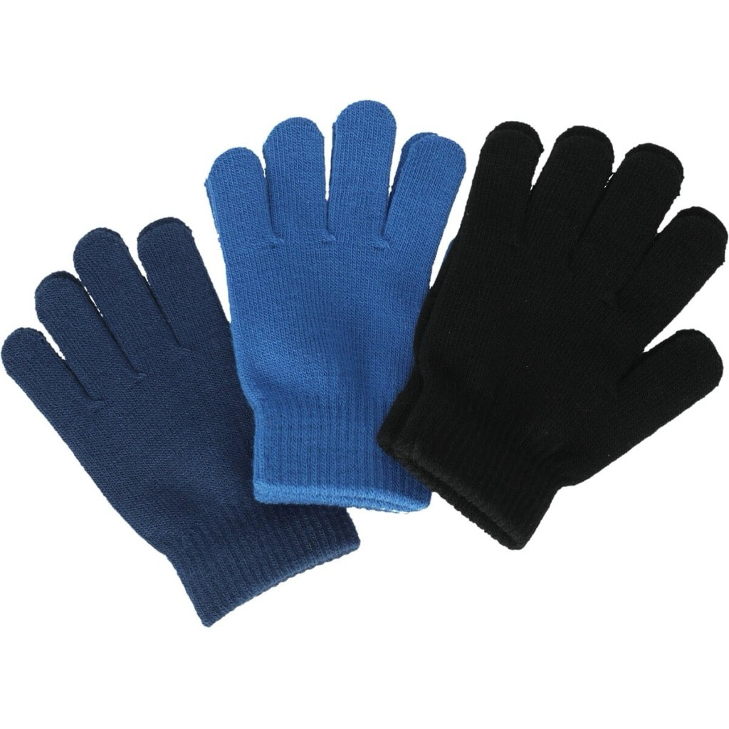 Zigzag Neckar Knitted 3-Pack Gloves Blue